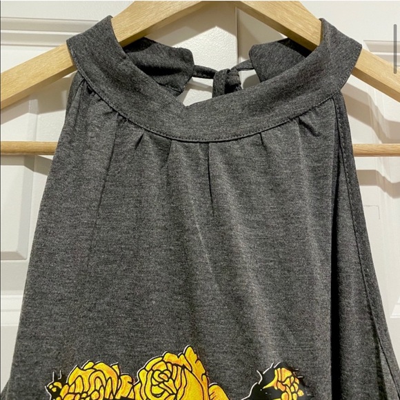 Skull & Roses Maxi Dress NEW Charcoal Gray - Picture 7 of 11